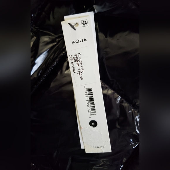 Nwt Aqua Lacquer Down Puffer Jacket In Onyx - Picture 7 of 12